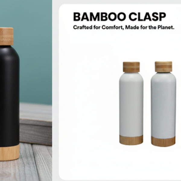 Bamboo Lid Stainless Steel Water Bottle – Premium Insulated Design