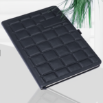 Luxury Leather Notebook with Elegant Square Pattern – Black 1