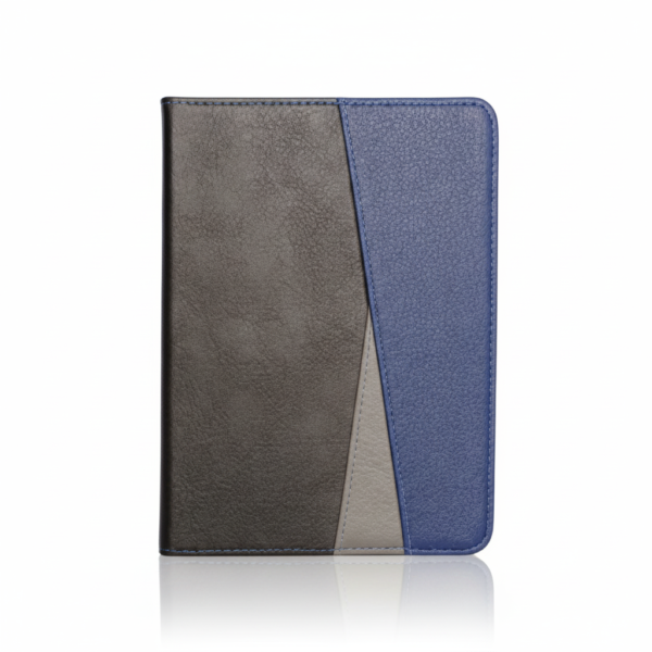 Grey and Blue Geometric Notebook – Modern Design with a Touch of Elegance