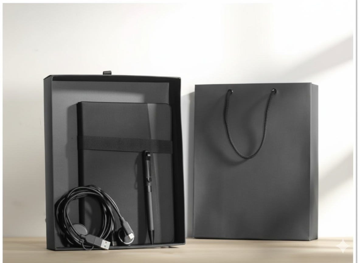 Elegant Notebook & Pen Gift Set with Premium Gift Bag - Image 2