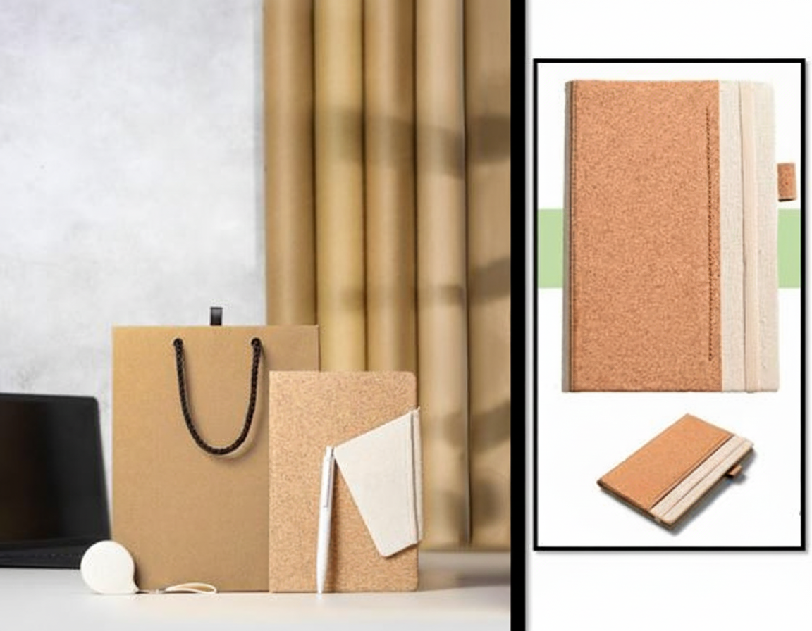 Eco-Friendly Corporate Gift Set – Kraft Paper Bag with Notebook & Pen - Image 2