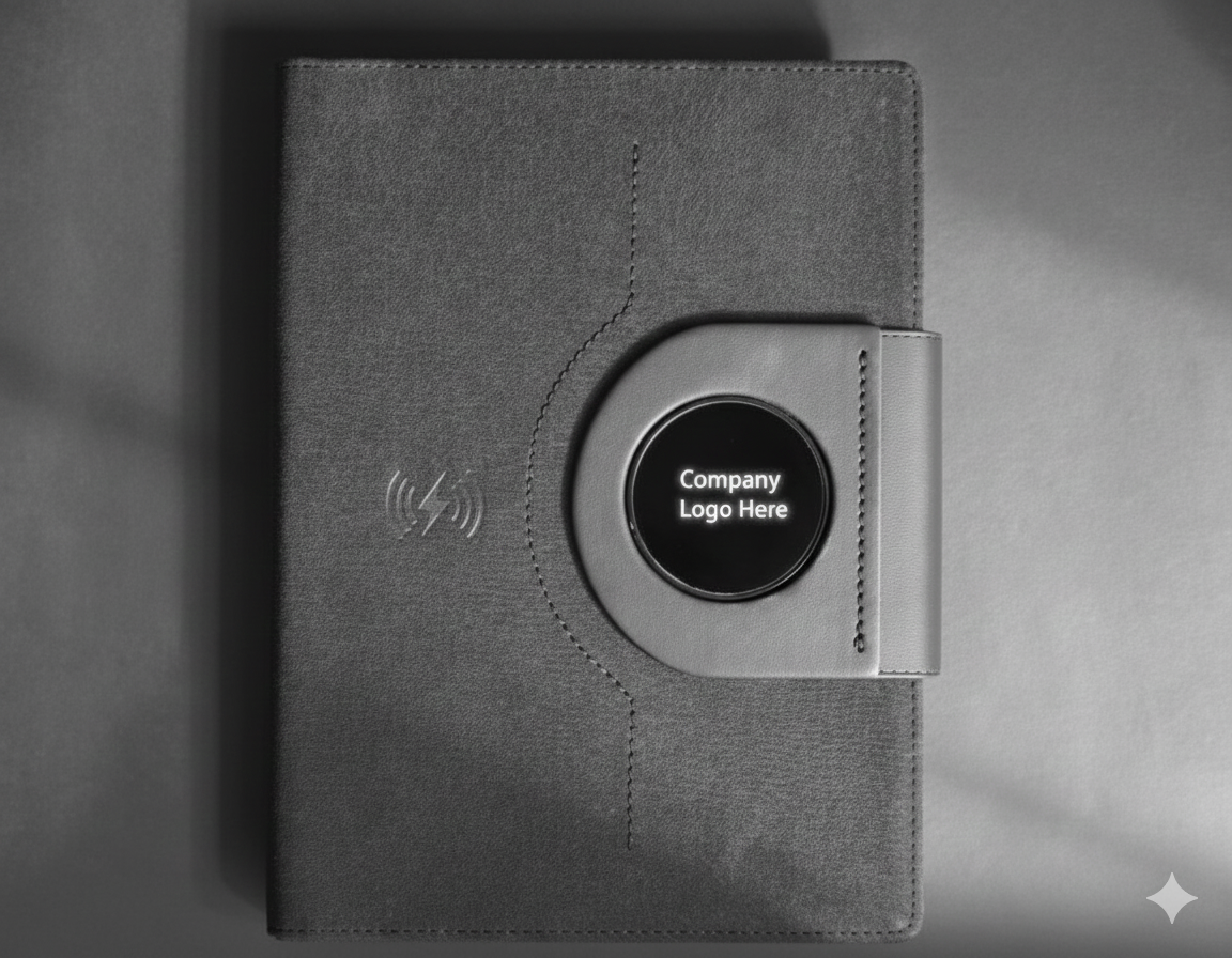 Smart Notebook Organizer with Built-in 8000mAh Power Bank & Wireless Charging| CODE: PNB1 - Image 3