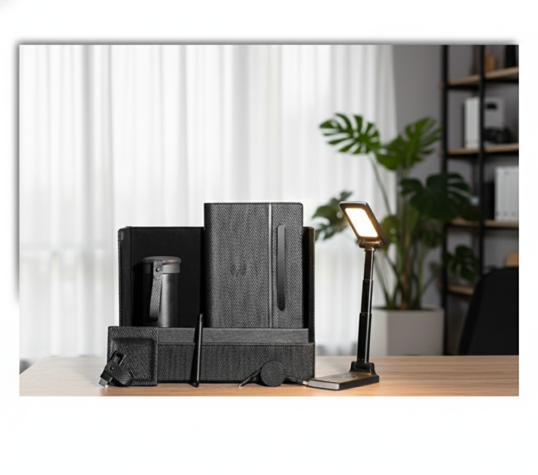 Luxury Multi-Piece Office Gift Set – Turkish Leather Organizer with Wireless Charger & Premium Accessories - Image 3
