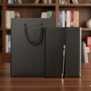 Premium Leather Notebook Gift Set with Pen and Luxury Gift Bag