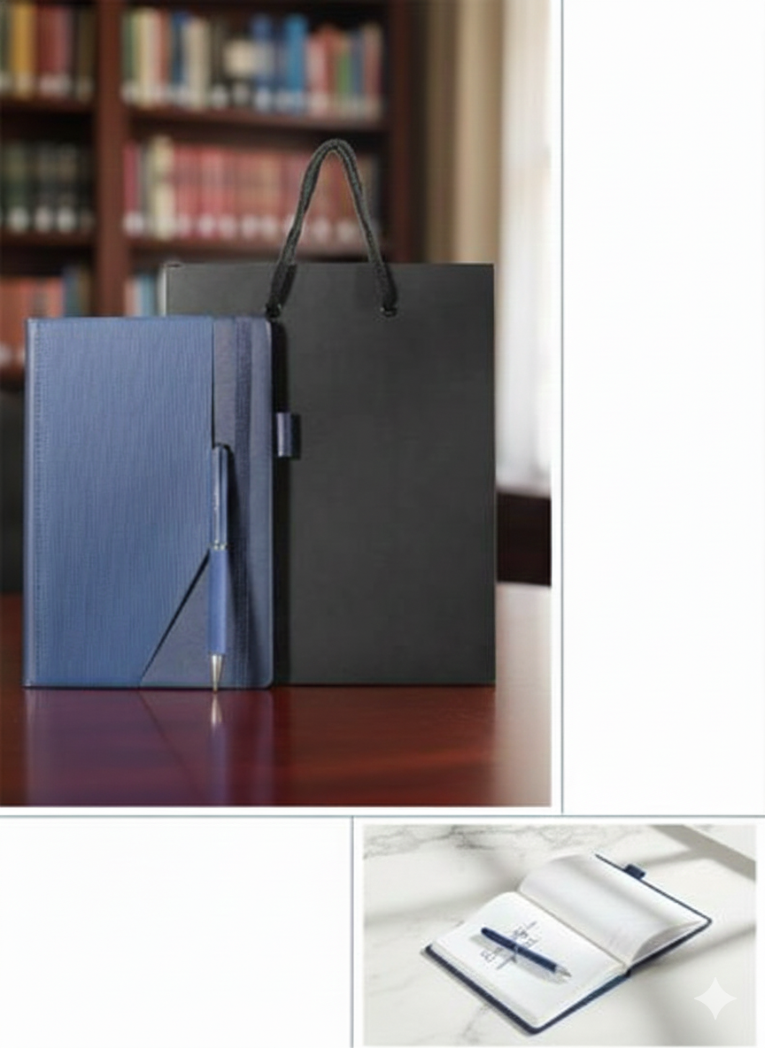 Elegant Organizer/Notebook Gift Set with Matching Pen and Premium Gift Bag - Image 3