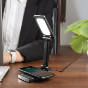 Foldable Smart Desk Set with LED Light & Multi Wireless Charging – 15W | code:WCT9