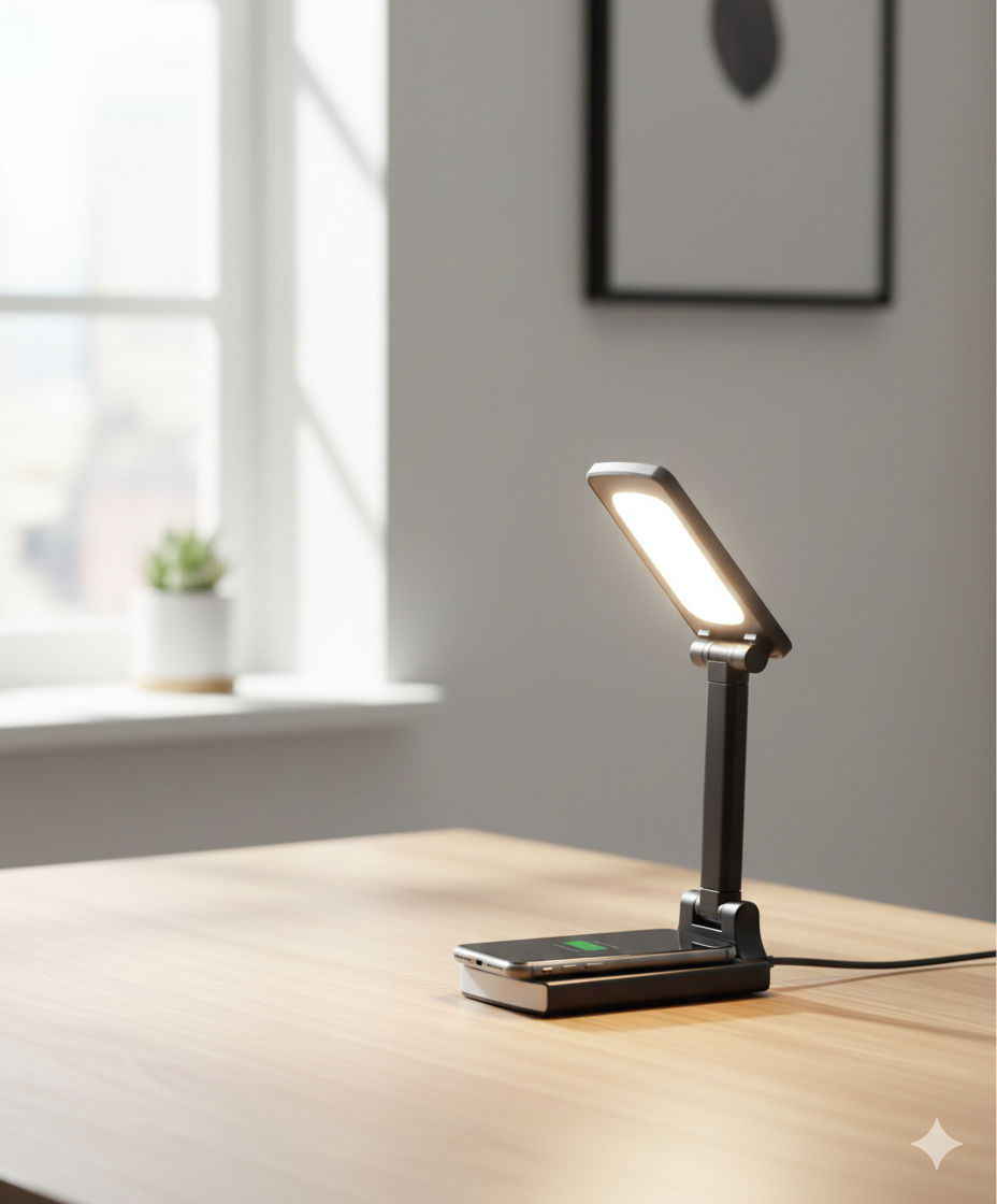Foldable Smart Desk Set with LED Light & Multi Wireless Charging – 15W | code:WCT9 - Image 3