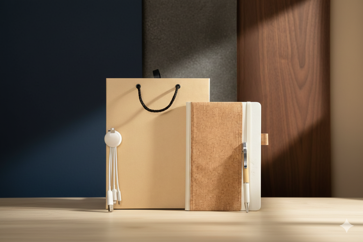 Premium Gift Set: Elegant Kraft Bag + Organic Notebooks + Smart 3-in-1 Charging Cable - Image 2