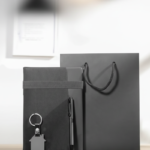 Black Notebook with Pen, Keychain, and Black Gift Bag – Premium Gift Set 2
