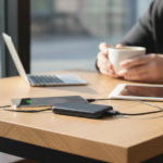 Mini Power Bank with Built-in Charging Cable – Slim Black Rubber Design – Ideal for Daily Use & Gifting 4