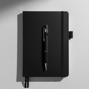 Premium Black Notebook with Metal Pen – Professional & Practical Design