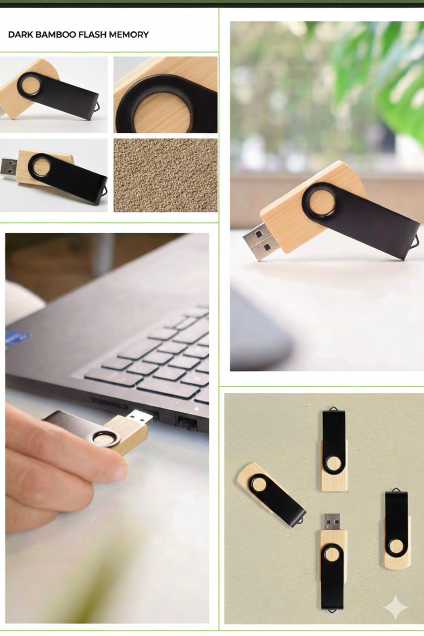 Usb Bamboo Dark Bamboo USB Flash Drive 32GB – Eco-Friendly Rotating Design| CODE ...