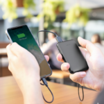 Mini Power Bank with Built-in Charging Cable – Slim Black Rubber Design – Ideal for Daily Use & Gifting 1