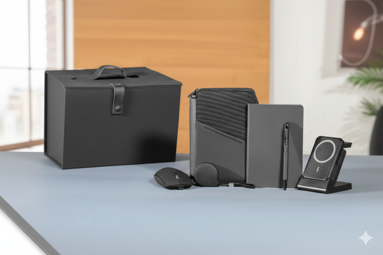 Elegant Office Power Set – Premium Black Office & Tech Gift Collection