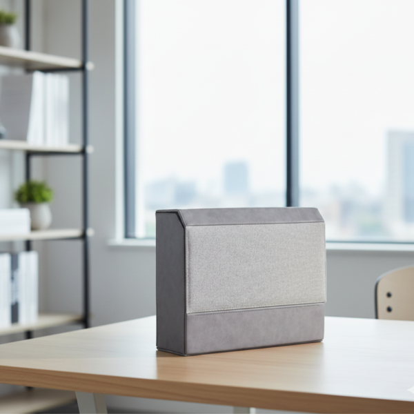 Gray Cement Stand Gift Box – Foldable Vertical Design with Magnetic Closure