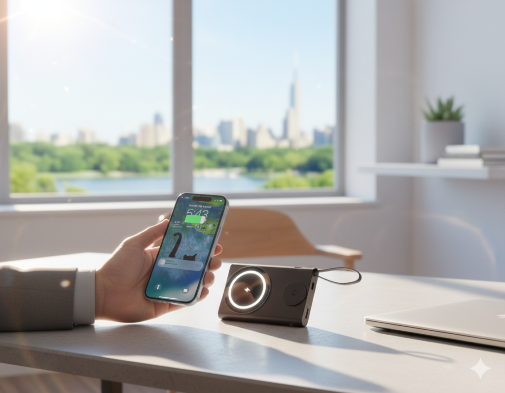 Multi-Device Wireless Power Bank 10000mAh – Phone, Watch & Earbuds Charging with LED Display