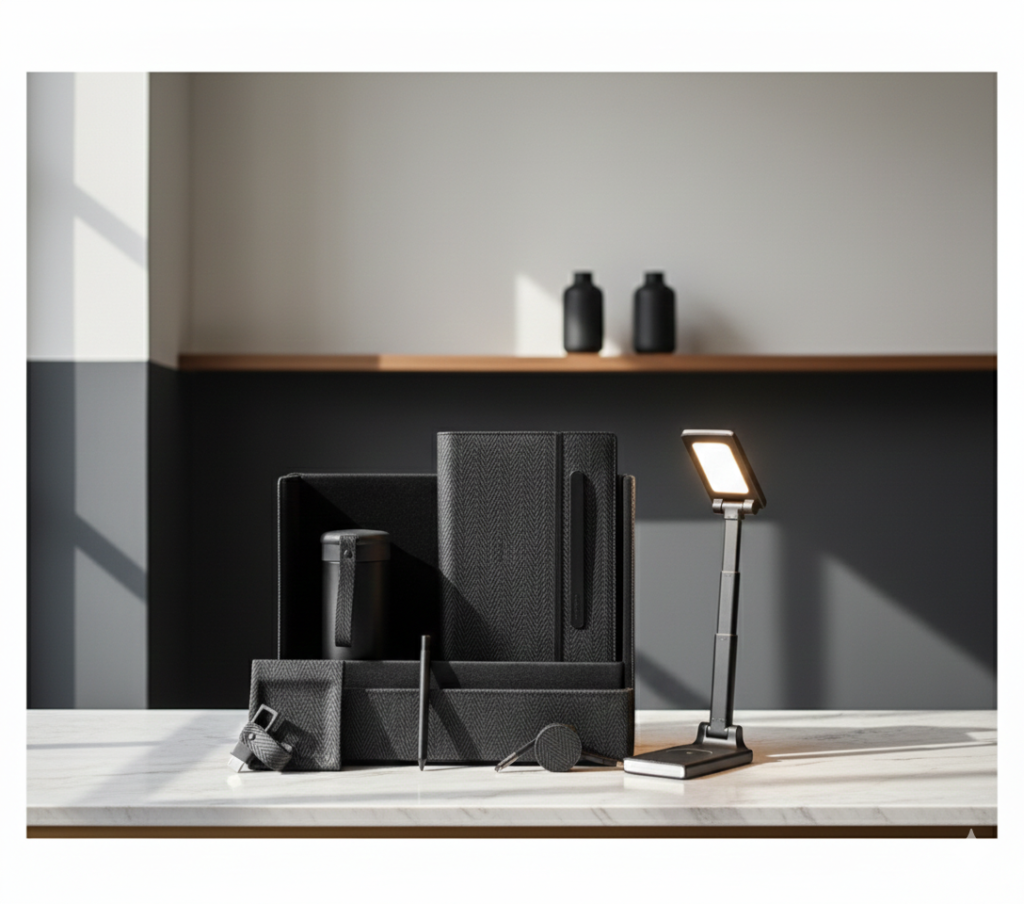 Luxury Multi-Piece Office Gift Set – Turkish Leather Organizer with Wireless Charger & Premium Accessories