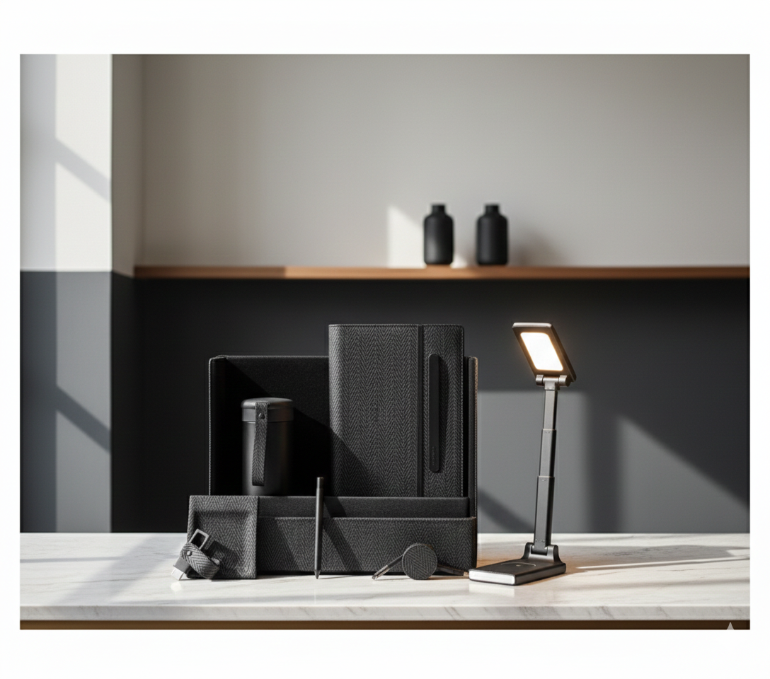 Luxury Multi-Piece Office Gift Set – Turkish Leather Organizer with Wireless Charger & Premium Accessories