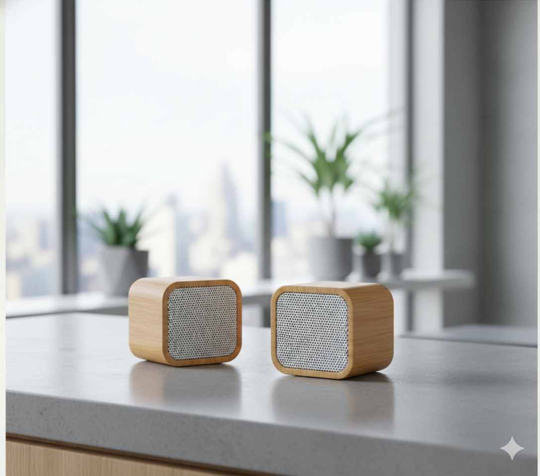 Bamboo Grey Bluetooth Speaker – Compact Wireless Speaker with Natural Design | Code : BWS SP4 - Image 3
