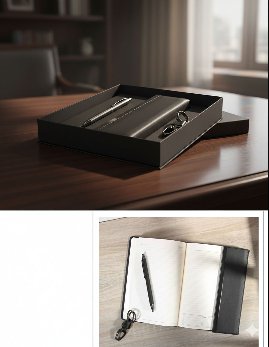 Premium Notebook Gift Set with Pen and Keychain Accessory - Image 2