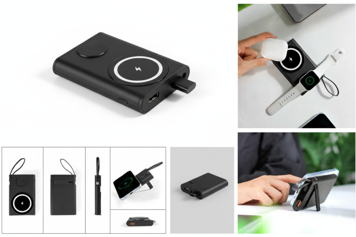 PB13 Multi-Device Wireless Power Bank 10000mAh – Phone, Watch & Earbuds Charging with LED Display|CODE:PB13 - Image 3