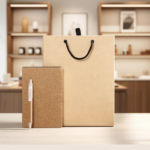 Premium Gift Set: Kraft Gift Bag + Organic Notebook + Elegant Pen 2