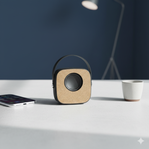Portable Cork Speaker with Natural Design & Powerful 3W Sound – Ideal for Office Gifts