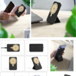 Bamboo Magnetic Wireless Power Bank 5000mAh – Compact Foldable Stand Design 5