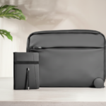 Premium Black Leather Set – Leather Bag + Notebook + Pen + Fast Wireless Charger 1