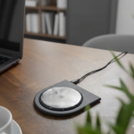15W Wireless Charger with Glass Surface in Rubber Base – Elegant & Stable Desk Design |CODE: WCH7 2