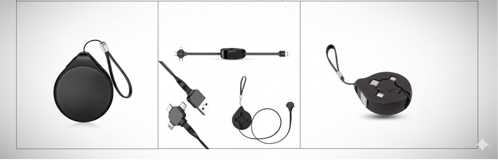 Portable Charger with Built-in Cable – High-Quality Black Rubber Design – Custom Logo Printing Support - Image 3