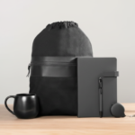 Premium Black Essential Set – Notebook, Retractable Cable & Mug 1