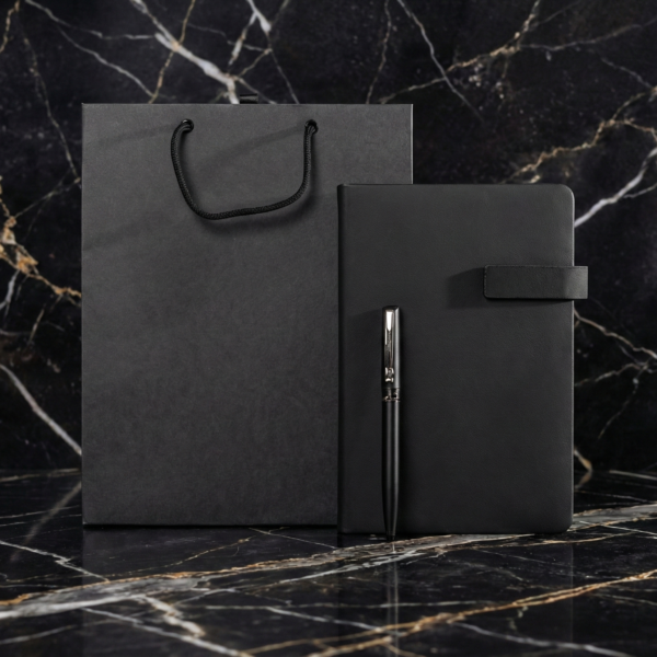 Black Notebook & Premium Pen Gift Set
