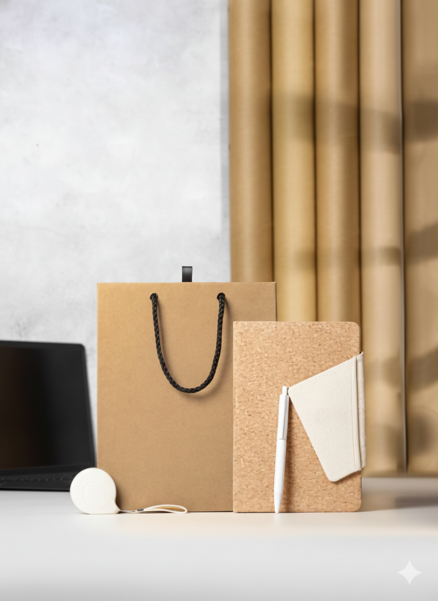 Eco-Friendly Corporate Gift Set – Kraft Paper Bag with Notebook & Pen