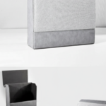 Gray Cement Stand Gift Box – Foldable Vertical Design with Magnetic Closure 3