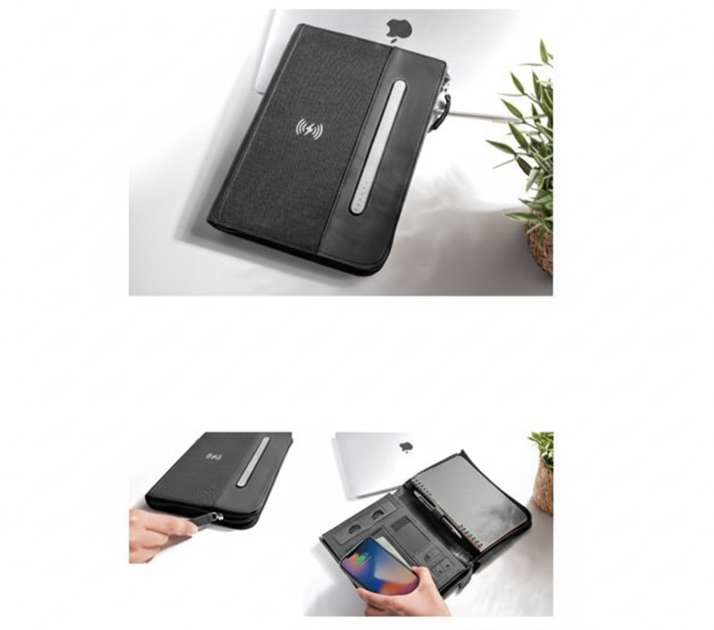 Premium Smart Notebook Organizer with Wireless Charging