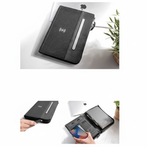 Premium Smart Notebook Organizer with Wireless Charging
