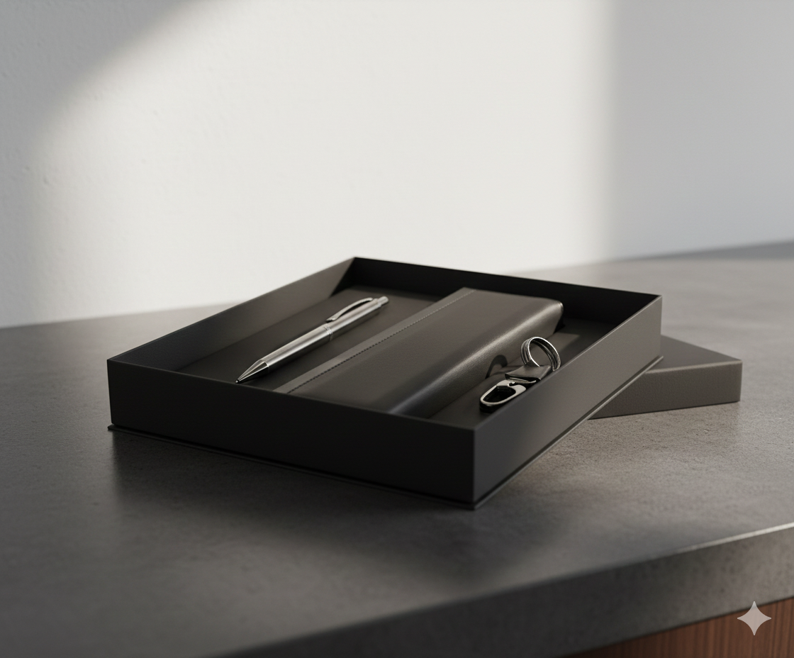 Premium Notebook Gift Set with Pen and Keychain Accessory - Image 3