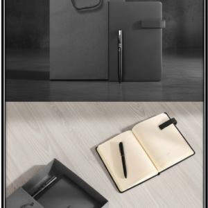 Elegant Black Office Gift Set – Notebook, Pen & Gift Bag