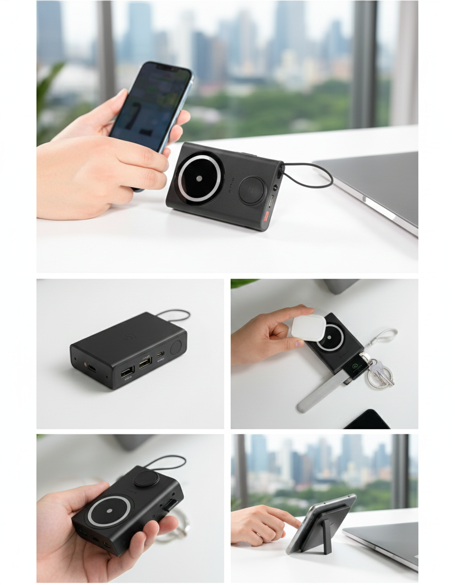 PB13 Multi-Device Wireless Power Bank 10000mAh – Phone, Watch & Earbuds Charging with LED Display|CODE:PB13 - Image 4