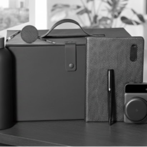 Premium 6-Piece Executive Gift Set | Organizer Bag, Insulated Bottle, Journal & Pen, Power Bank, Charging Stand