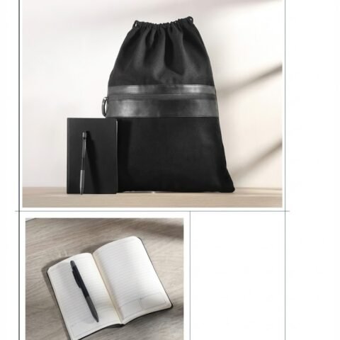 Stylish Professional Gift Set – Drawstring Bag + Premium Notebook + Pen + Keychain