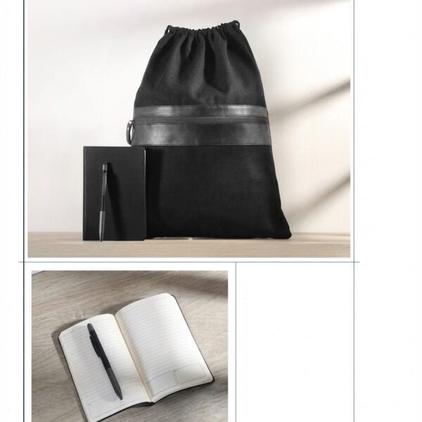 Stylish Professional Gift Set – Drawstring Bag + Premium Notebook + Pen + Keychain