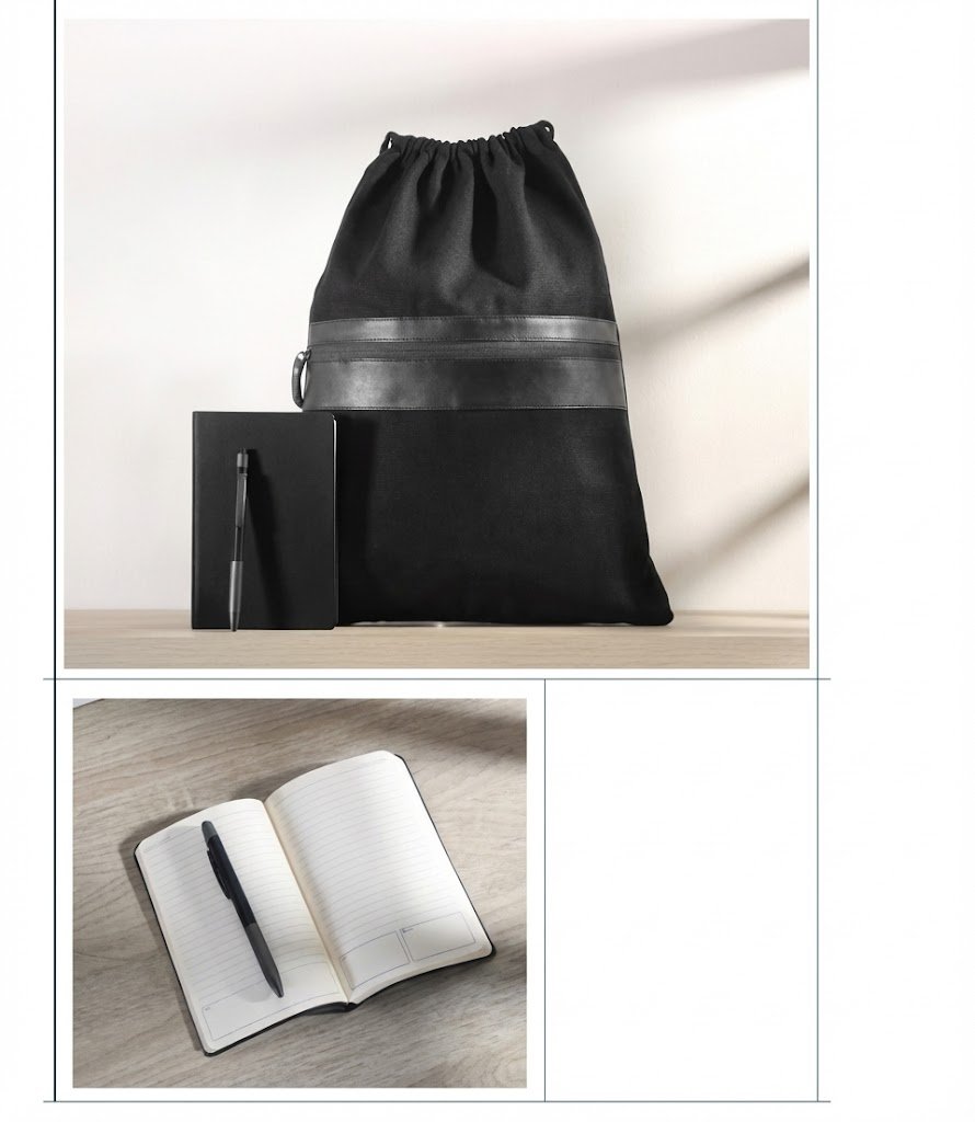 Stylish Professional Gift Set – Drawstring Bag + Premium Notebook + Metal Pen + Keychain - Image 3