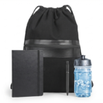 Practical Gift Set – Drawstring Backpack with Notebook, Pen & Water Bottle | Ideal for Work, Sports & Travel 1