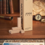Classic Wooden Jenga Game Set with Phone Lanyard & Eco-Friendly Summer Backpack with Cork Details 2