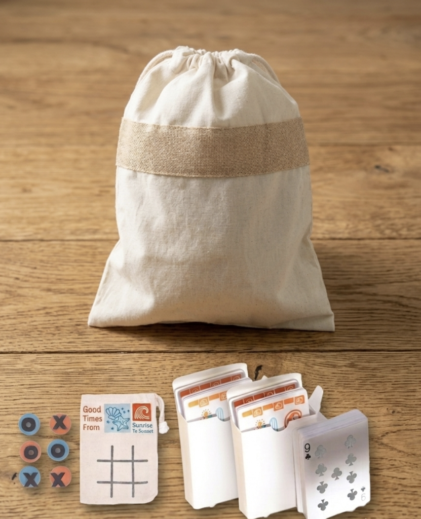 3-in-1 Travel Game Set with Carry Bag – Playing Cards & Tic-Tac-Toe for Family Gatherings