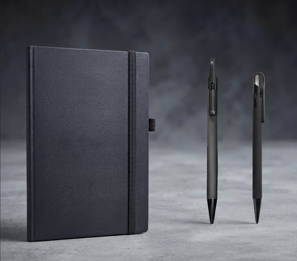 Premium Notebook & Pen Set – Hardcover Notebook with Elastic Closure and Pen Holder | Ideal for Office, Study & Gifts