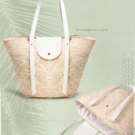 Woven Summer Beach Tote Bag with Long Handles and Snap Closure 3