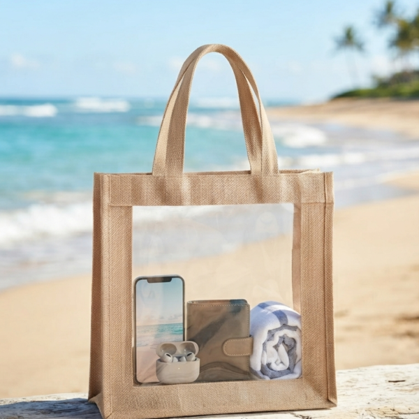 Modern Transparent Tote Bag with Comfortable Handles | Lightweight Multi-Purpose Everyday Bag